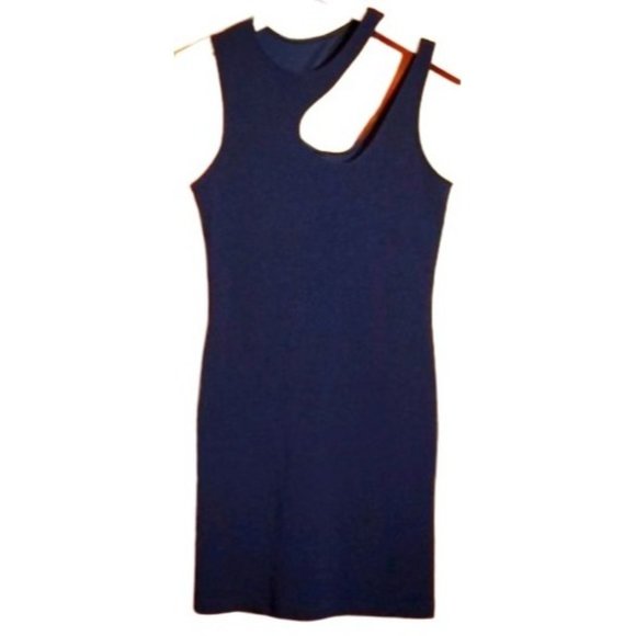 Hugo Buscati Dresses & Skirts - HUGO BUSCATI M BLACK CUT OUT SHOULDER BODYCON MINI DRESS